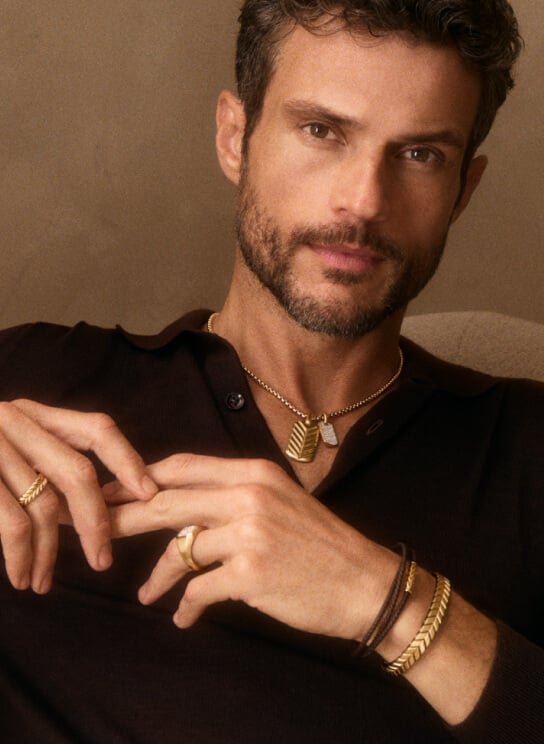 Model wearing Chevron