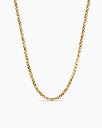 Box Chain Necklace in 18K Yellow Gold, 2.7mm 