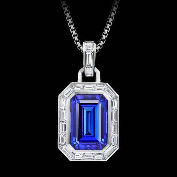 Shop Deco Amulet in Platinum with Tanzanite