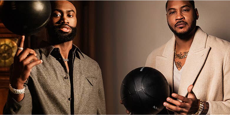 Jaylen Brown and Carmelo Anthony wearing David Yurman jewelry.