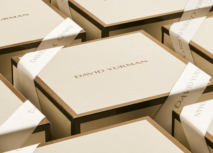 David Yurman's signature fawn colored packaging.