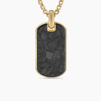 Forged Carbon Tag in 18K Yellow Gold, 42mm