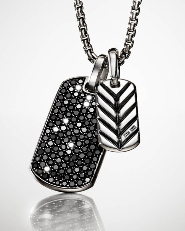 Two David Yurman Chevron tags.