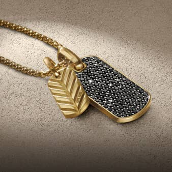 Two David Yurman Chevron tags.