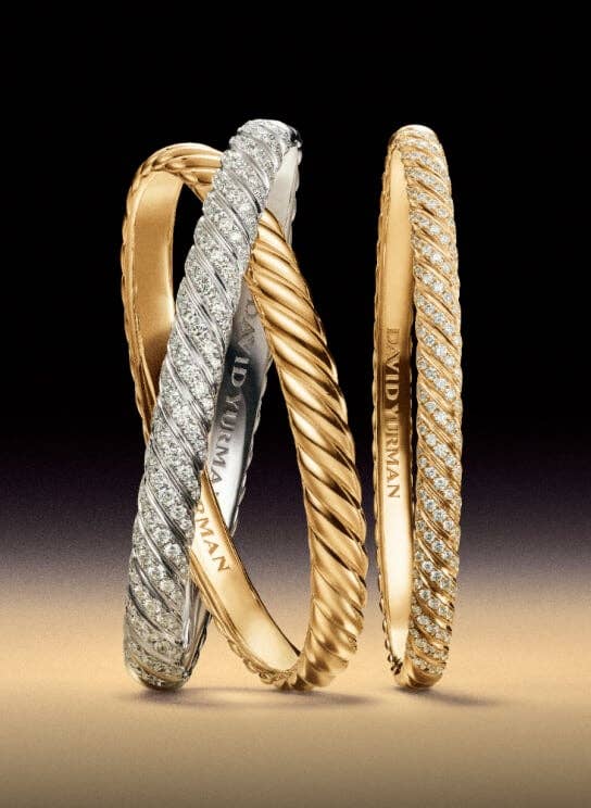 Pave Stretch Band Ring in 18K White Gold 3mm David Yurman