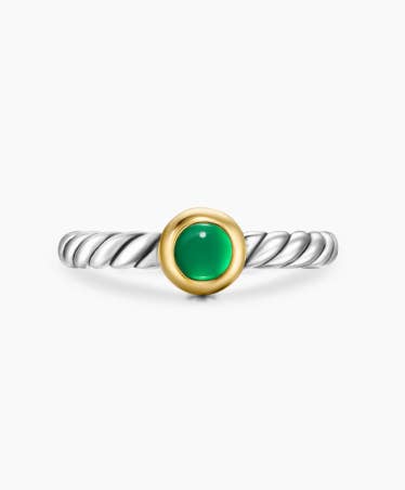 David Yurman Green Onyx Petite Cable Ring