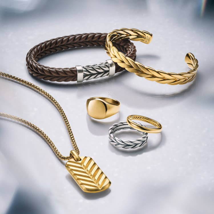 An image of David Yurman men's jewelry.