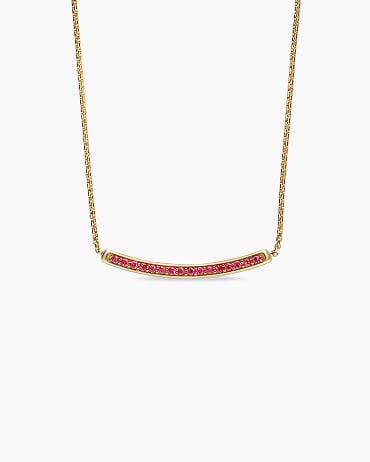 David Yurman Petite Pavé Bar Necklace.