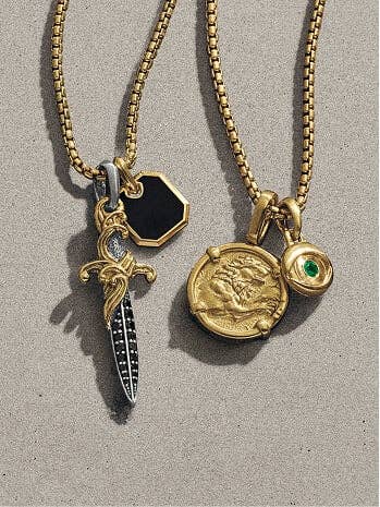David Yurman chains with amulets.