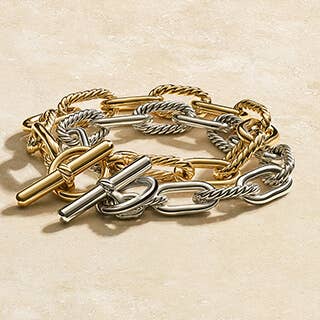 Lexington Chain Bracelet in 18K Yellow Gold with Pavé Diamonds