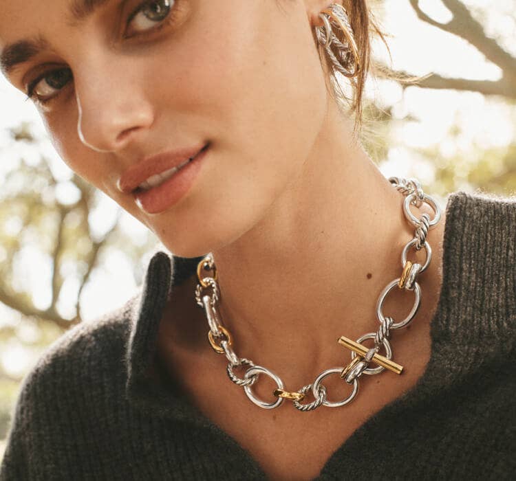 An image of Taylor Hill wearing DY Mercer collection.