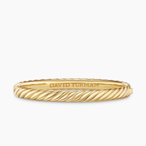 Sculpted Cable Bangle Bracelet in 18K Yellow Gold, 6.2mm