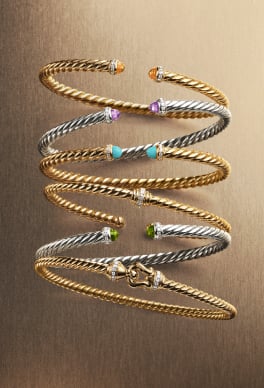 David Yurman Sculpted Cable bracelets for women.
