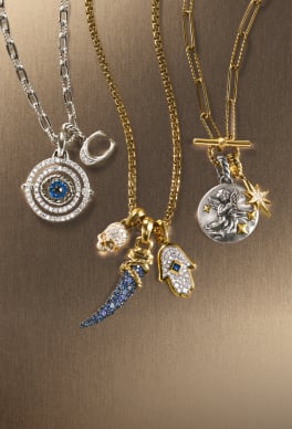 David Yurman amulets and chains for women.