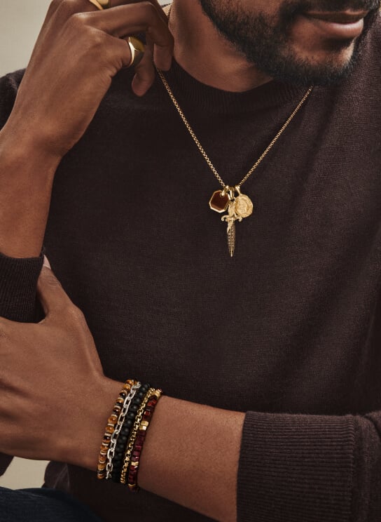 Model wearing Chevron