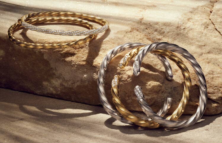 David Yurman Cable Edge Collection bracelets.
