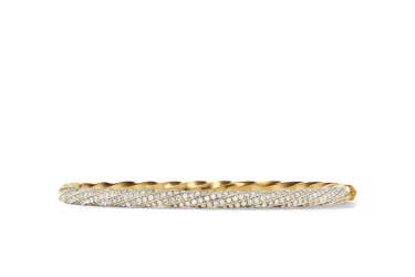 shop cable edge bracelet in 18K yellow gold with pave diamonds.