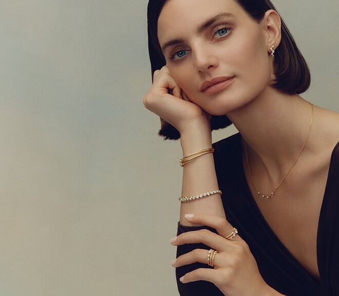 David Yurman Renaissance jewelry on a female model.