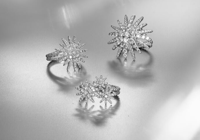Three David Yurman Starburst rings.