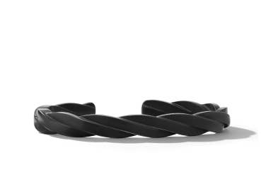 Shop DY Helios cuff bracelet in black titanium