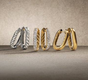 Three David Yurman Madison earrings.