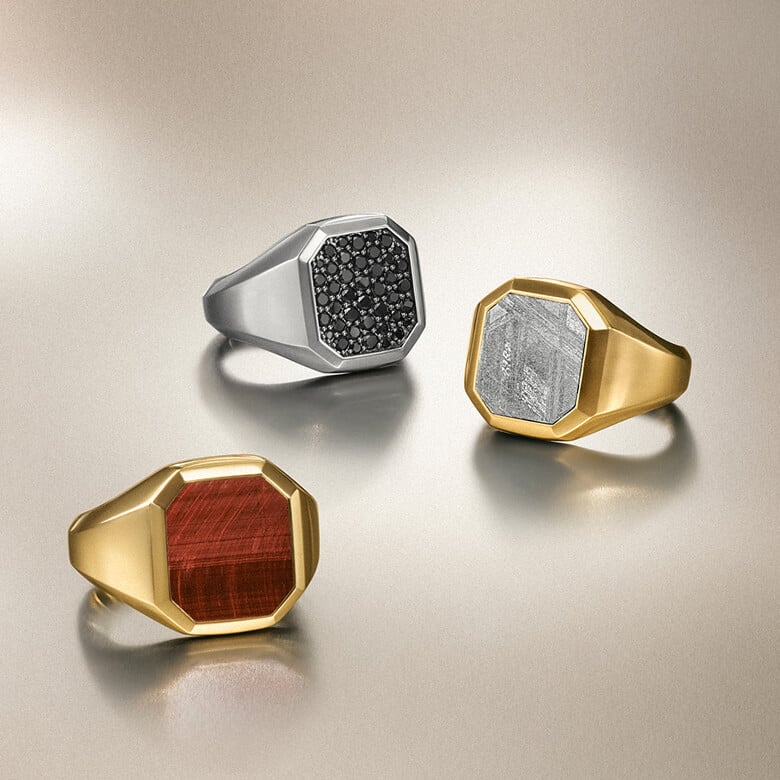 Three David Yurman Streamline rings.