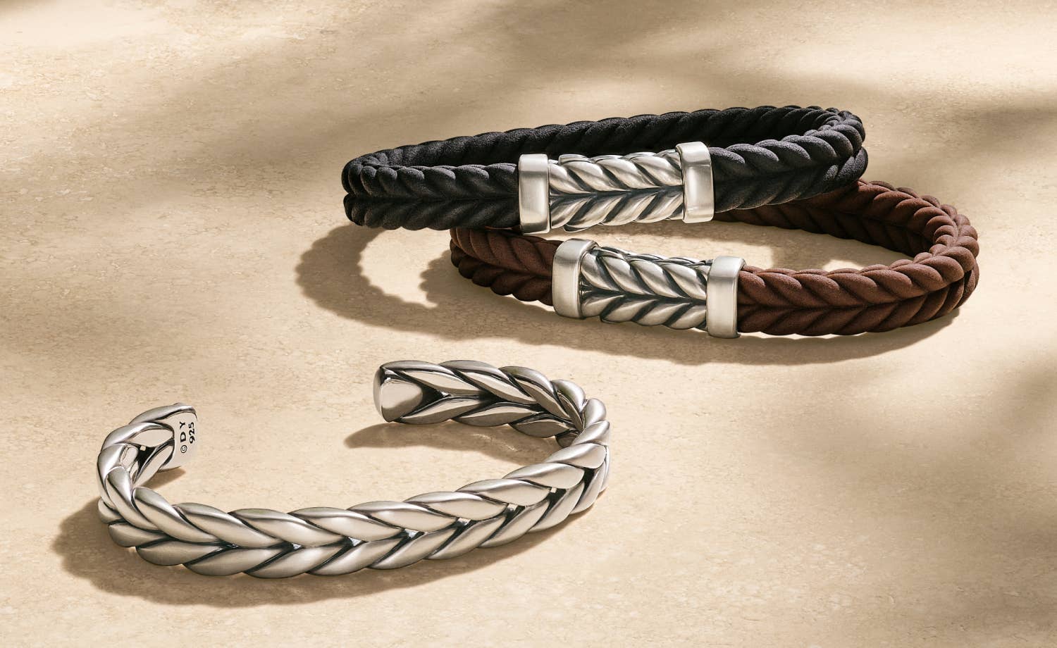 An image of three chevron bracelets.