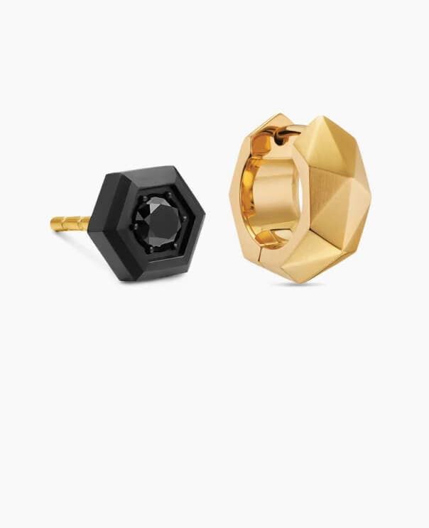David Yurman Black Titanium and 18k Gold Earrings