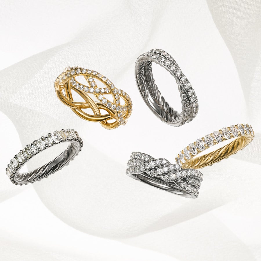 Voir des alliances David Yurman pour femme.