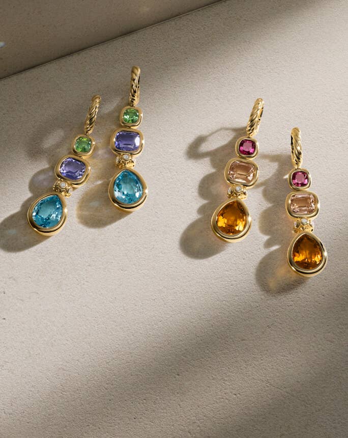 David Yurman DY Mercer colorful drop earrings.
