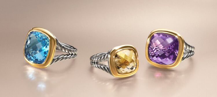Three David Yurman Albion rings.