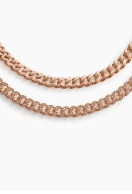 Two David Yurman rose gold curb chains.