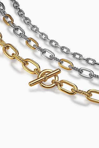 Three David Yurman necklaces for women.