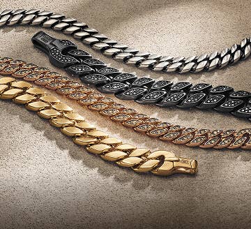 Four David Yurman Curb Chain bracelets.