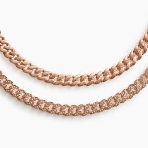 Two David Yurman Curb Chains in Rose Gold. 