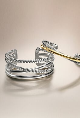 Two David Yurman Crossover bracelets.