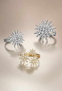 Three David Yurman Starburst rings.