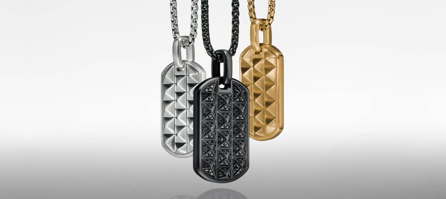 David Yurman Pyramid collection jewelry for men.