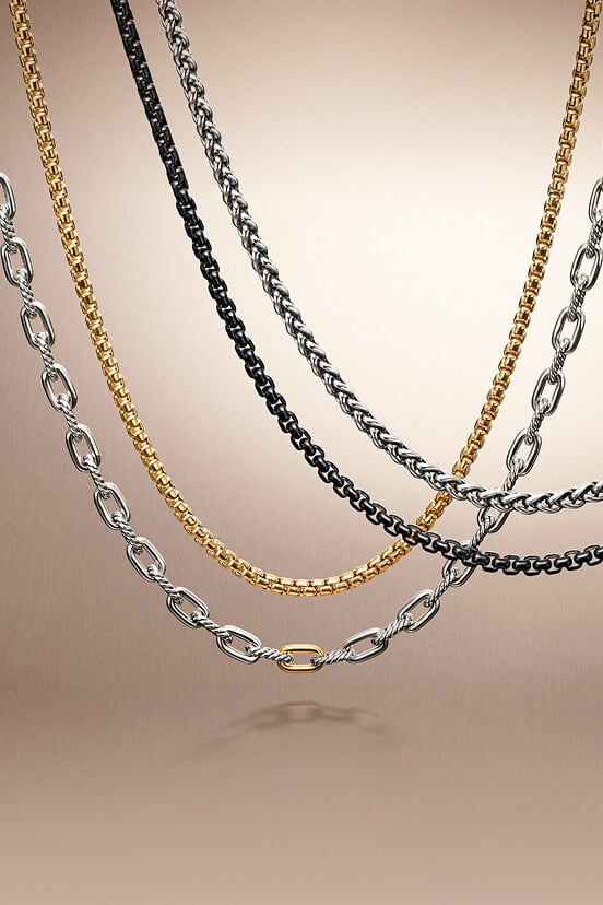 Three David Yurman cuff bracelets for men.