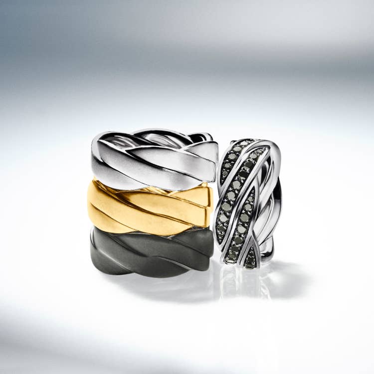 An image of David Yurman Helios band rings.