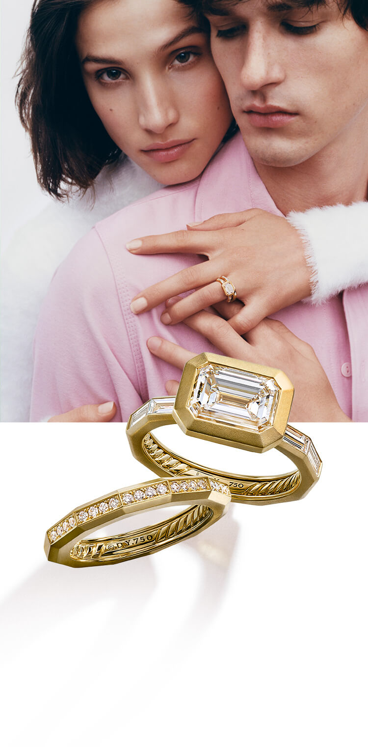 Shop this look of a man and women wedding bands.