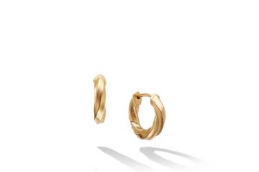 Shop Cable Edge hoop earrings in yellow gold.