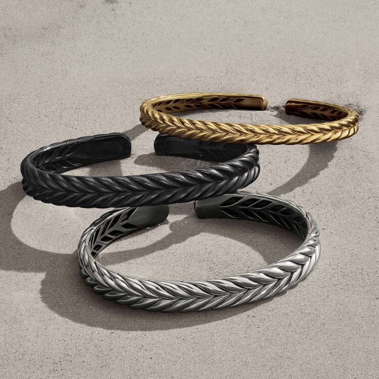 David Yurman Chevron bracelets.