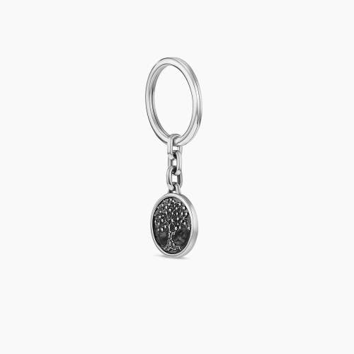 Life and Death Duality Keychain in Sterling Silver, 42.8mm 