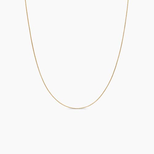 Box Chain Necklace in 18K Yellow Gold, 1mm