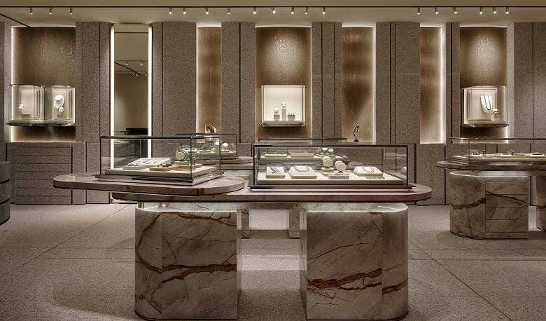 The interior of the new David Yurman Miami Design District store.