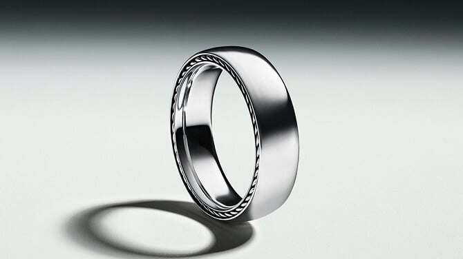 Une alliance David Yurman en or pour homme.