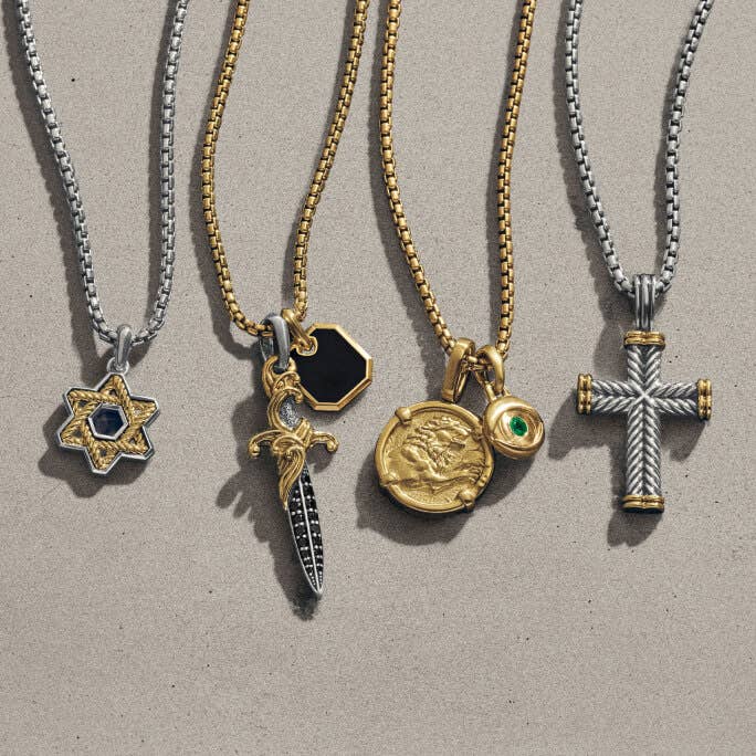 Seven David Yurman amulets.