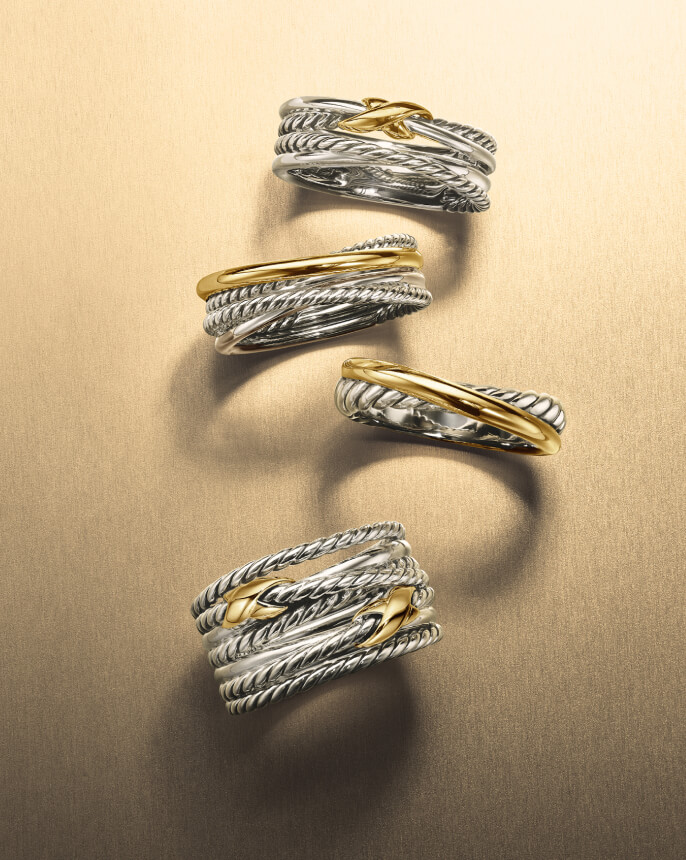David Yurman's women's Crossover rings.