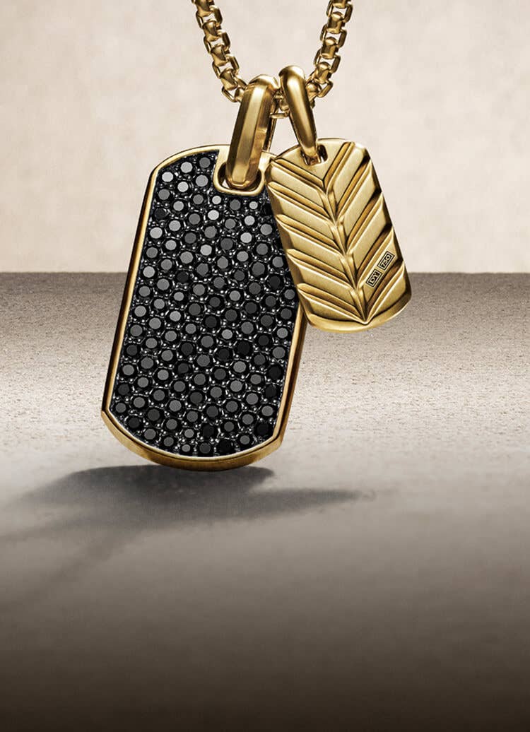 Two David Yurman Chevron tags.
